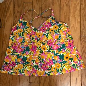 Anne Cole Colorful Floral Tankini top xxl